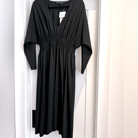 NEW ….Zara black midi dress NWT - Picture 3 of 16